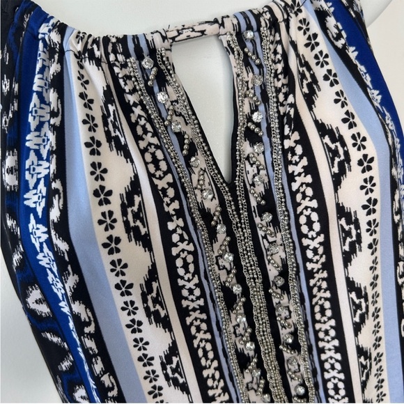 INC INTERNATIONAL CONCEPTS Blue Black White
Boho Halter Shift Dress Size Small - Picture 3 of 7